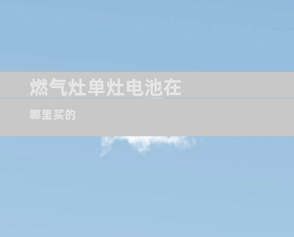 燃气灶单灶电池在哪里买的