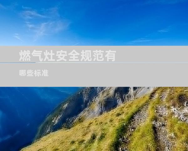 燃气灶安全规范有哪些标准