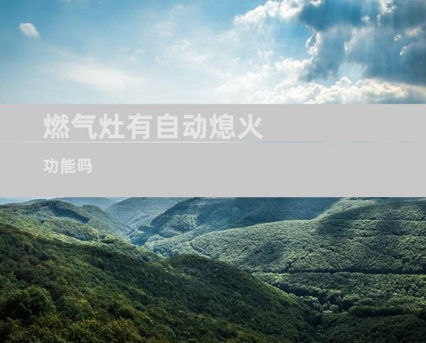燃气灶有自动熄火功能吗
