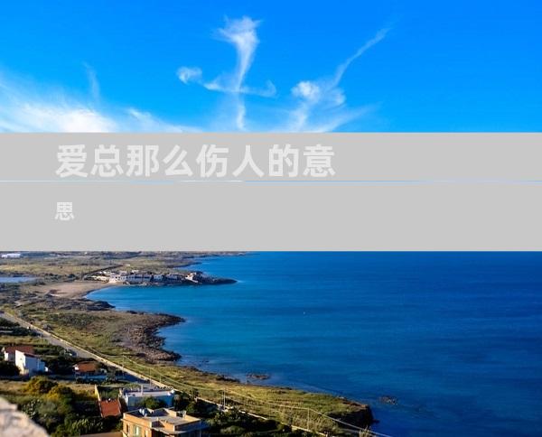 爱总那么伤人的意思
