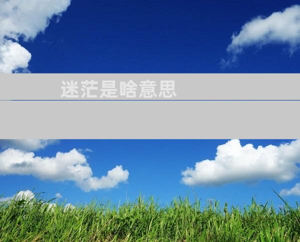 迷茫是啥意思
